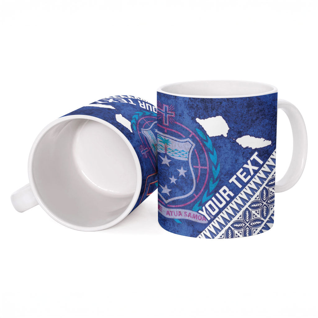 Toa Samoa Rugby Custom Ceramic Mug 40th Anniversary Samoan Siapo Pattern LT14 - Polynesian Pride