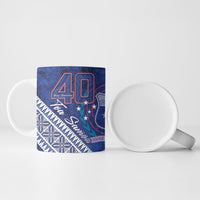 Toa Samoa Rugby Custom Ceramic Mug 40th Anniversary Samoan Siapo Pattern LT14 - Polynesian Pride