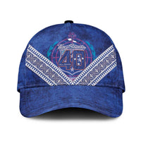 Toa Samoa Rugby Classic Cap 40th Anniversary Samoan Siapo Pattern LT14 Universal Fit Blue - Polynesian Pride