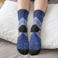 Toa Samoa Rugby Custom Crew Socks 40th Anniversary Samoan Siapo Pattern LT14 - Polynesian Pride