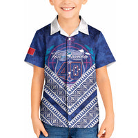 Toa Samoa Rugby Custom Kid Hawaiian Shirt 40th Anniversary Samoan Siapo Pattern LT14 Kid Blue - Polynesian Pride