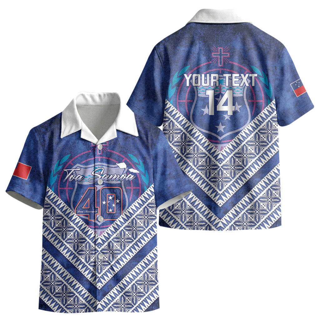 Toa Samoa Rugby Custom Kid Hawaiian Shirt 40th Anniversary Samoan Siapo Pattern LT14 - Polynesian Pride