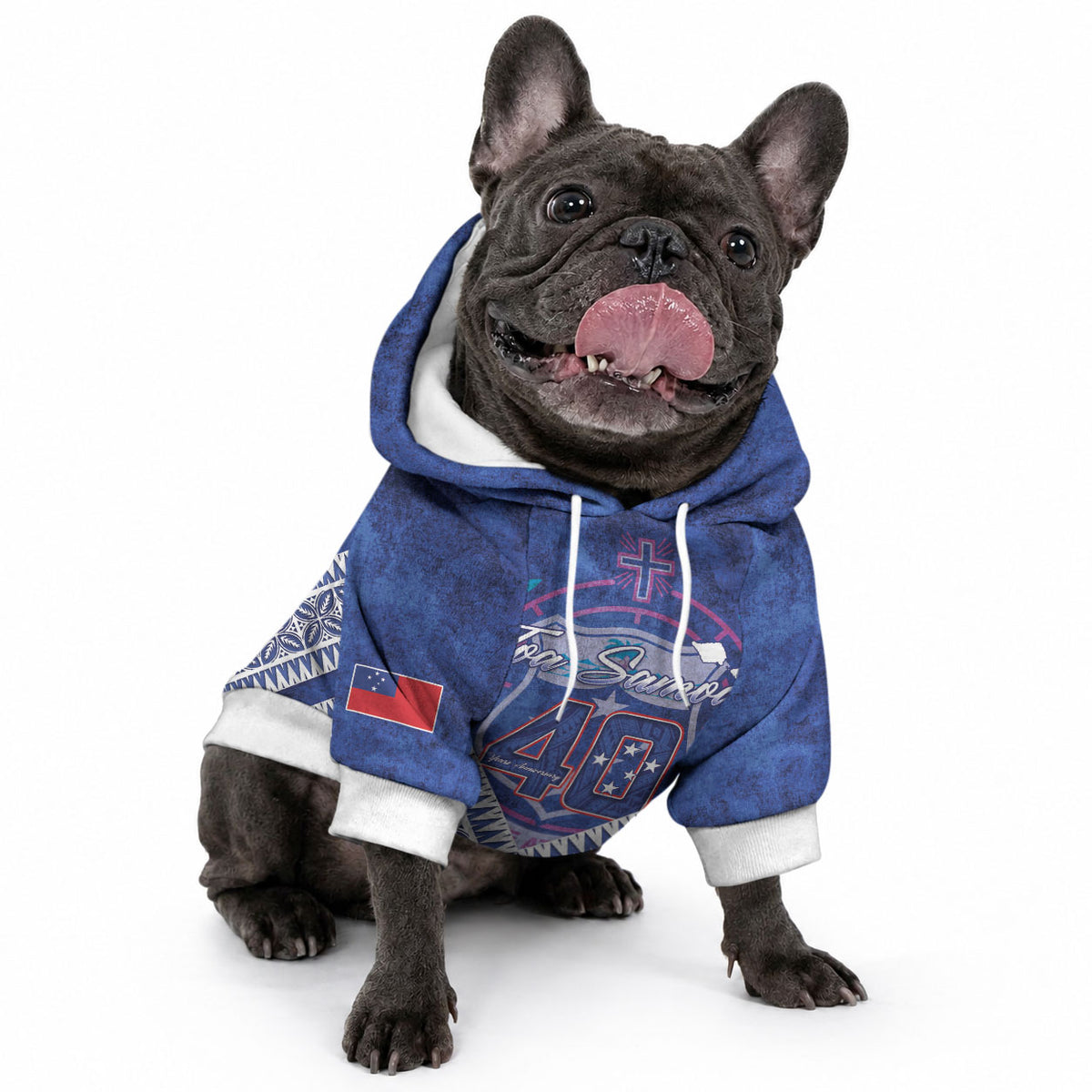 Toa Samoa Rugby Custom Pet Hoodie 40th Anniversary Samoan Siapo Pattern LT14 - Polynesian Pride