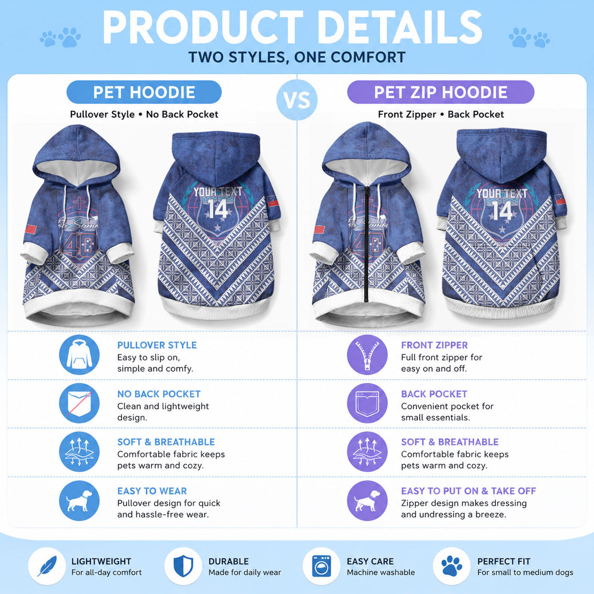 Toa Samoa Rugby Custom Pet Hoodie 40th Anniversary Samoan Siapo Pattern LT14 - Polynesian Pride