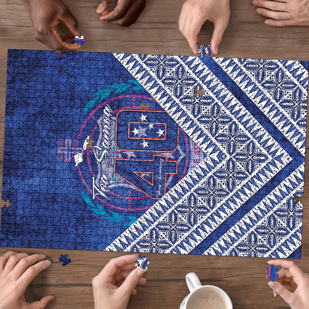 Toa Samoa Rugby Puzzle 40th Anniversary Samoan Siapo Pattern LT14 - Polynesian Pride