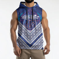 Toa Samoa Rugby Custom Sleeveless Hoodie 40th Anniversary Samoan Siapo Pattern LT14 - Polynesian Pride