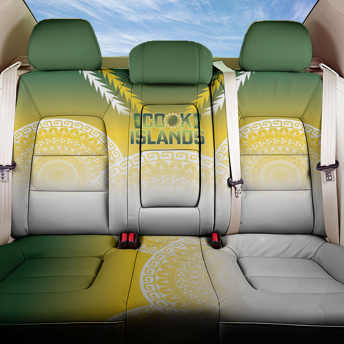 Cook Islands Rugby Back Car Seat Cover Come On Kukis LT14 One Size Multicolor - Polynesian Pride