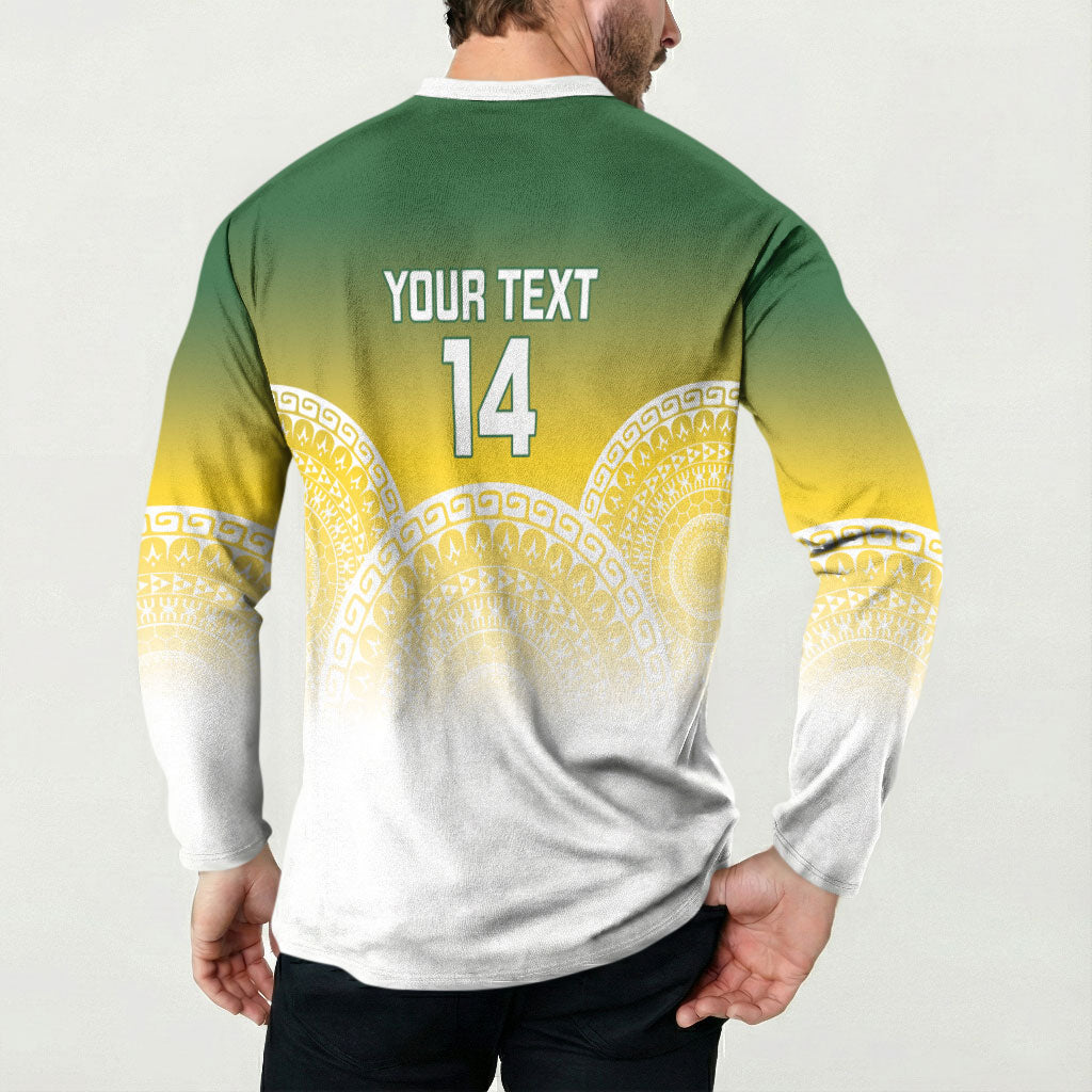 Cook Islands Rugby Custom Button Sweatshirt Come On Kukis LT14 - Polynesian Pride