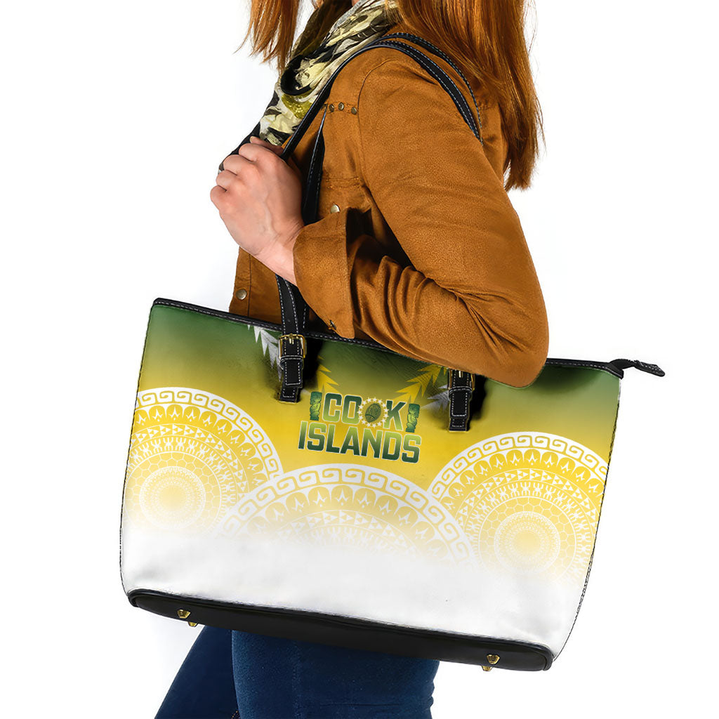 Cook Islands Rugby Leather Tote Bag Come On Kukis LT14 Multicolor - Polynesian Pride