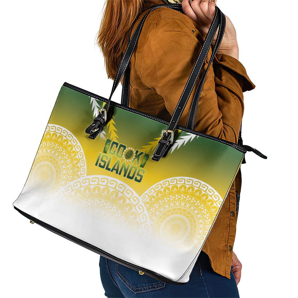 Cook Islands Rugby Leather Tote Bag Come On Kukis LT14 - Polynesian Pride