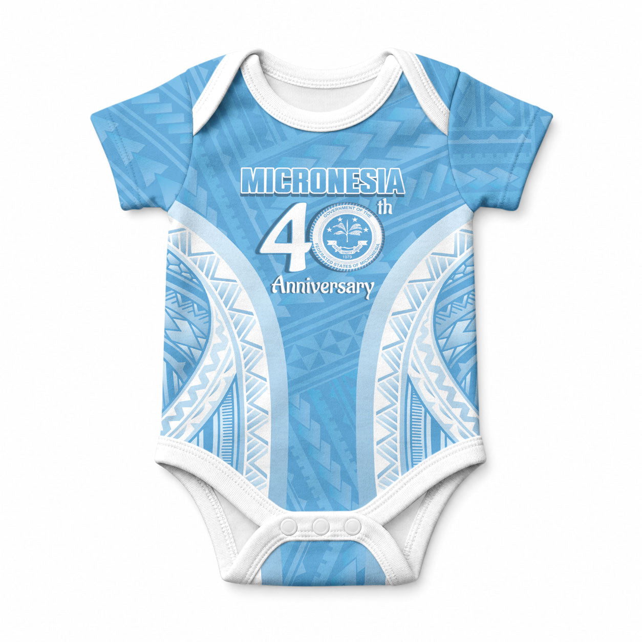 Federated States of Micronesia Independence Day Baby Onesie FSM 40th Anniversary Proud LT14 Blue - Polynesian Pride