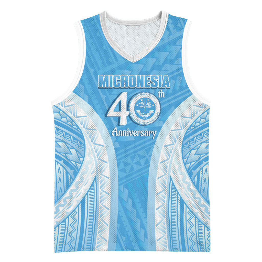 Federated States of Micronesia Independence Day Basketball Jersey FSM 40th Anniversary Proud LT14 Unisex Blue - Polynesian Pride