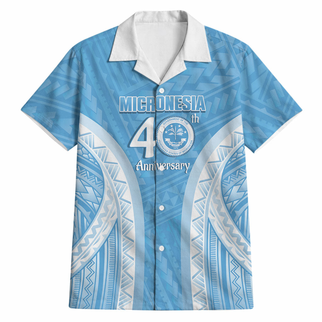 Federated States of Micronesia Independence Day Hawaiian Shirt FSM 40th Anniversary Proud LT14 Blue - Polynesian Pride