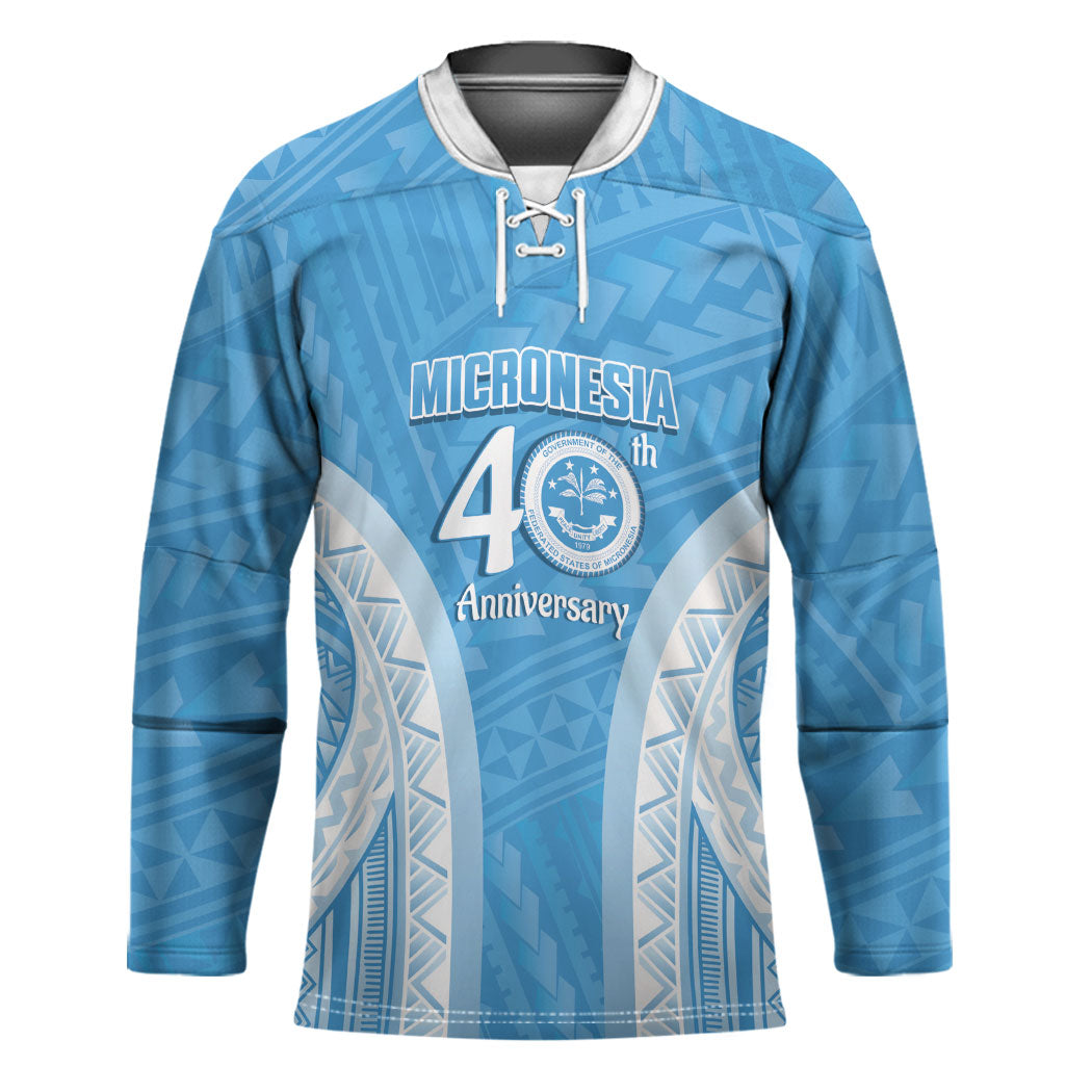 Federated States of Micronesia Independence Day Hockey Jersey FSM 40th Anniversary Proud LT14 Unisex Blue - Polynesian Pride