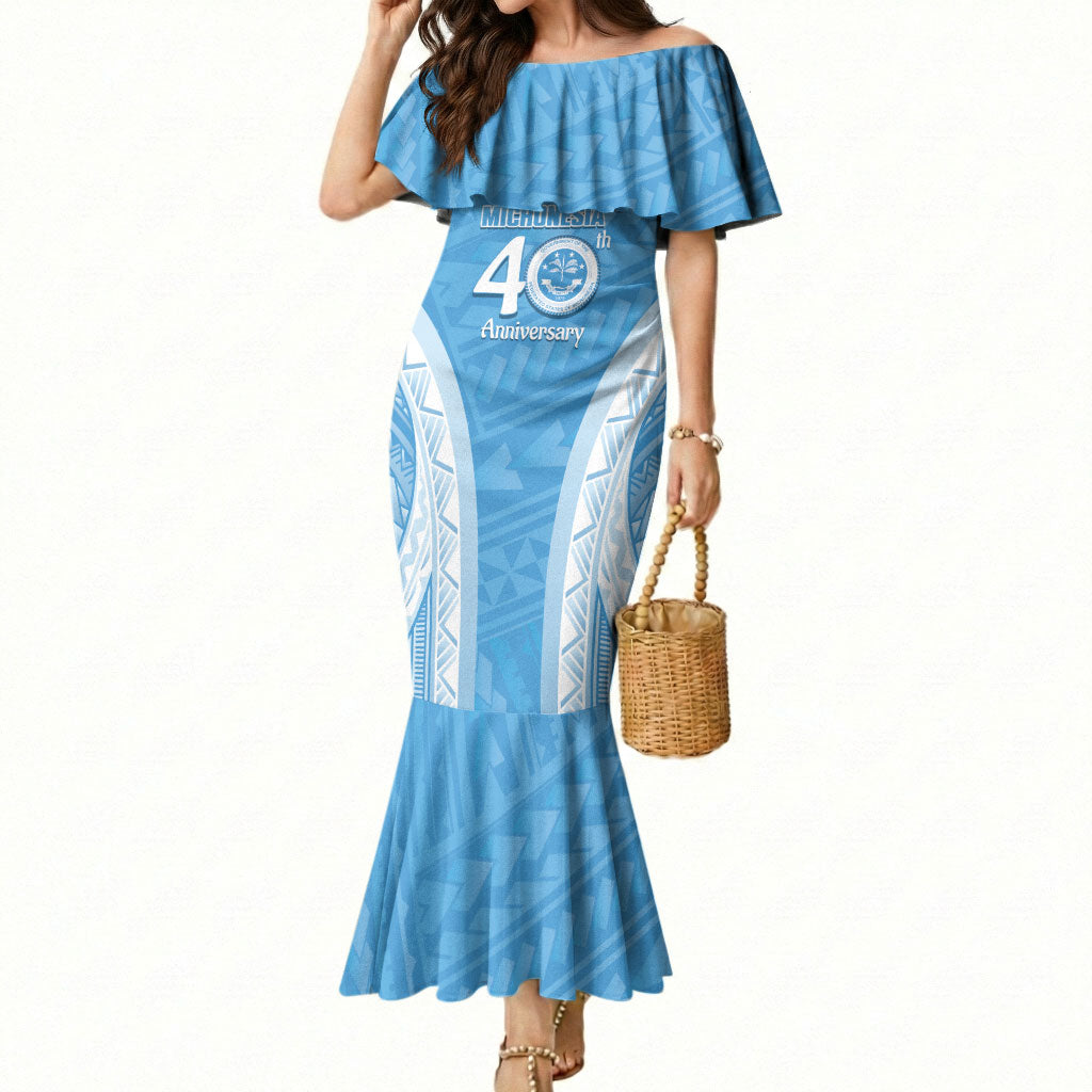 Federated States of Micronesia Independence Day Mermaid Dress FSM 40th Anniversary Proud LT14 Women Blue - Polynesian Pride
