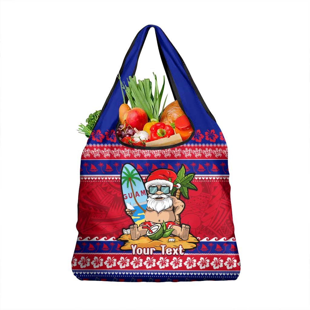 Custom Guam Christmas Grocery Bag Guaman Santas Felis Pasgua LT14 1-pack One Size Blue - Polynesian Pride