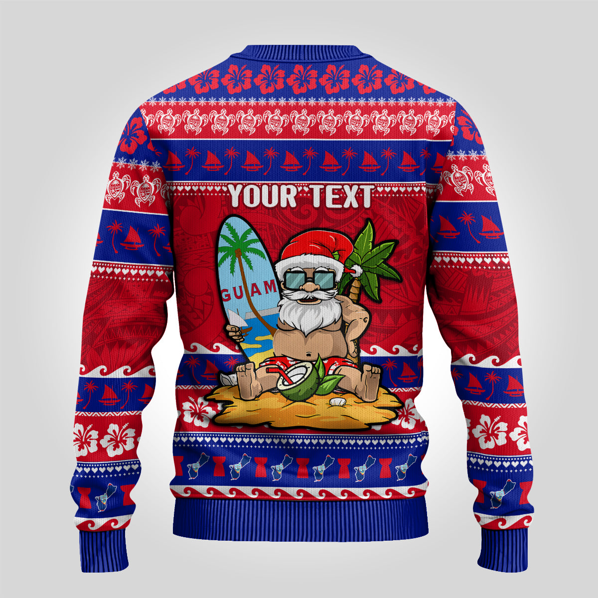 Custom Guam Christmas Ugly Christmas Sweater Guaman Santas Felis Pasgua LT14 - Polynesian Pride