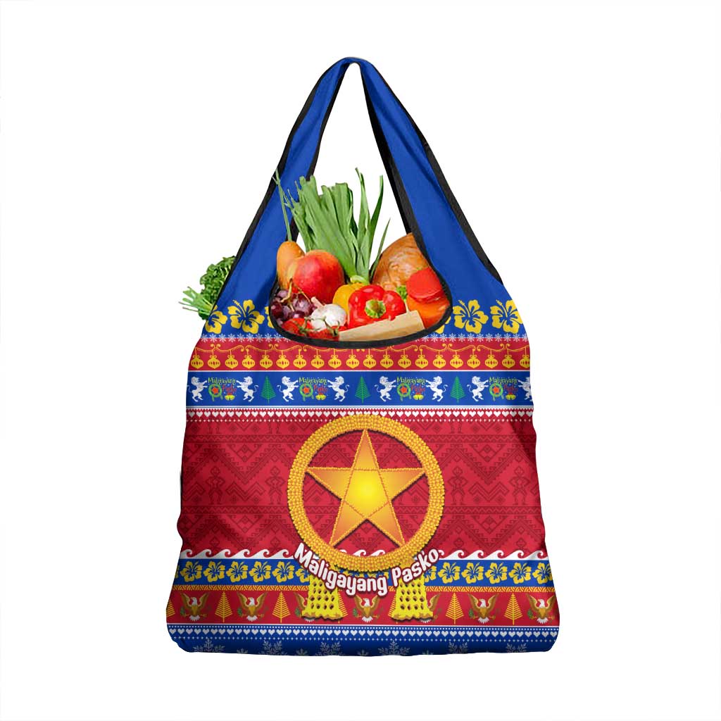 Philippines Christmas Grocery Bag Filipino Parol Maligayang Pasko LT14 1-pack One Size Blue - Polynesian Pride
