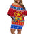 Custom Philippines Christmas Off Shoulder Short Dress Filipino Parol Maligayang Pasko LT14 Women Blue - Polynesian Pride