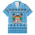 Custom Fiji Christmas Family Matching Off Shoulder Maxi Dress and Hawaiian Shirt Fijian Tapa Marau na Kerisimasi LT14 Dad's Shirt - Short Sleeve Blue - Polynesian Pride