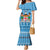 Custom Fiji Christmas Mermaid Dress Fijian Tapa Marau na Kerisimasi LT14 Women Blue - Polynesian Pride