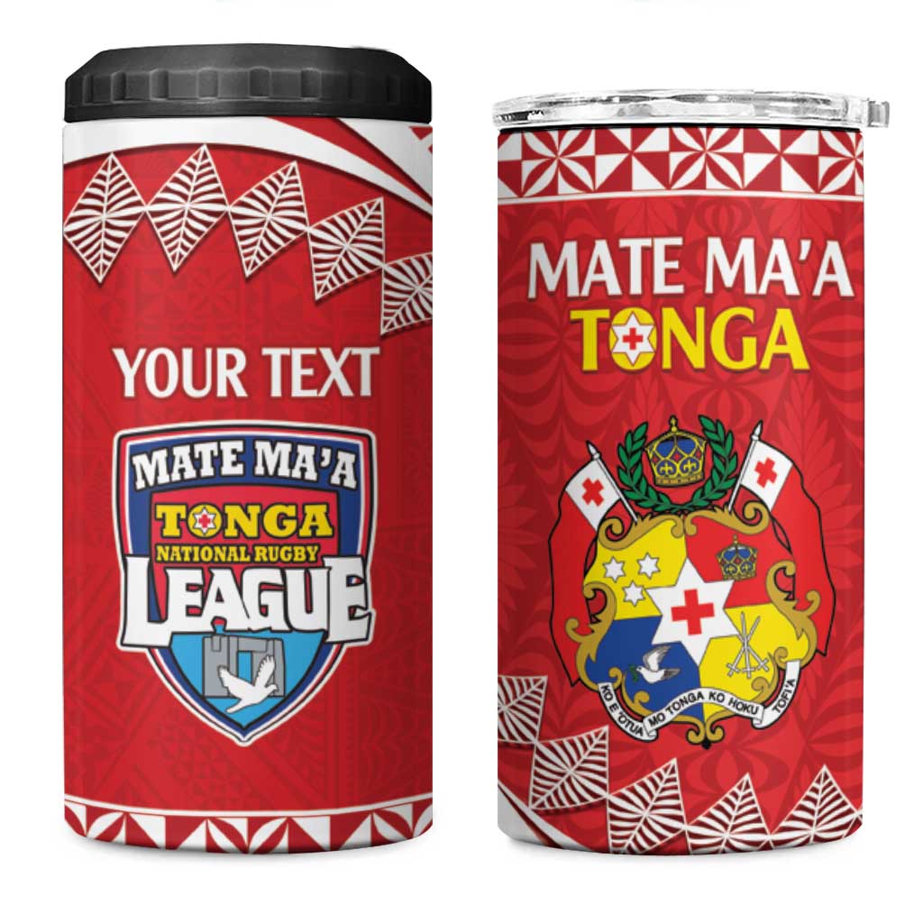 Custom Mate Maa Tonga 4 in 1 Can Cooler Tumbler 2024 Go Champions LT14 One Size: 16 oz Red - Polynesian Pride