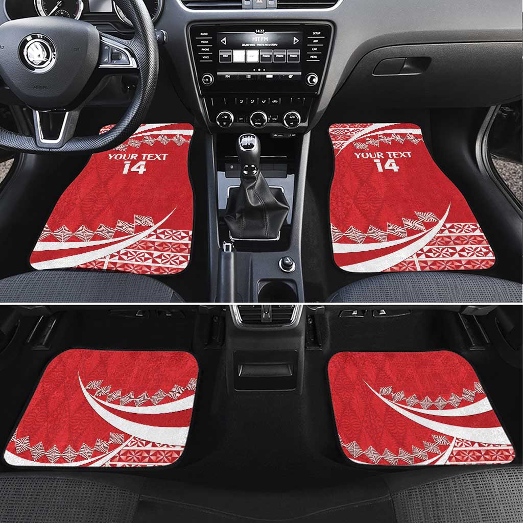 Custom Mate Maa Tonga Car Mats 2024 Go Champions LT14 Set 4pcs Red - Polynesian Pride