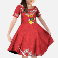 Custom Mate Maa Tonga Kid Short Sleeve Dress 2024 Go Champions LT14 KID Red - Polynesian Pride