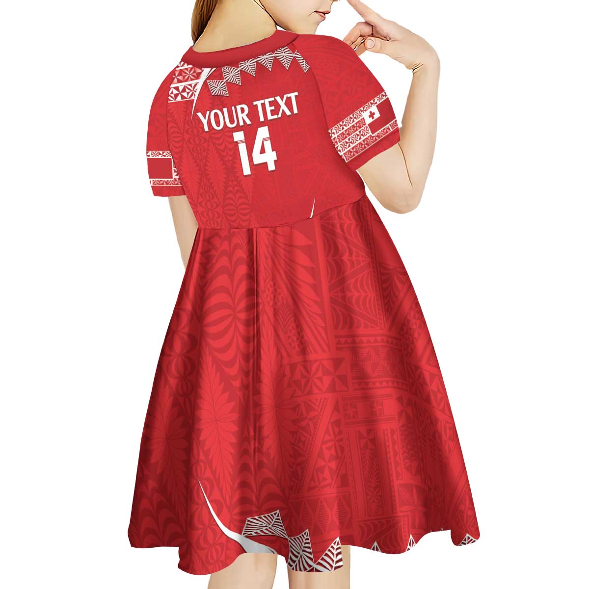 Custom Mate Maa Tonga Kid Short Sleeve Dress 2024 Go Champions LT14 - Polynesian Pride