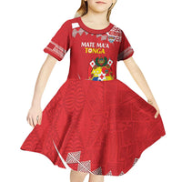Custom Mate Maa Tonga Kid Short Sleeve Dress 2024 Go Champions LT14 - Polynesian Pride