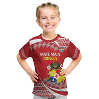Custom Mate Maa Tonga Kid T Shirt 2024 Go Champions LT14 Red - Polynesian Pride