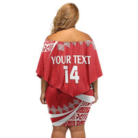 Custom Mate Maa Tonga Off Shoulder Short Dress 2024 Go Champions LT14 - Polynesian Pride
