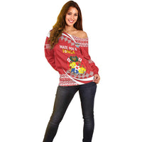 Custom Mate Maa Tonga Off Shoulder Sweater 2024 Go Champions LT14 - Polynesian Pride