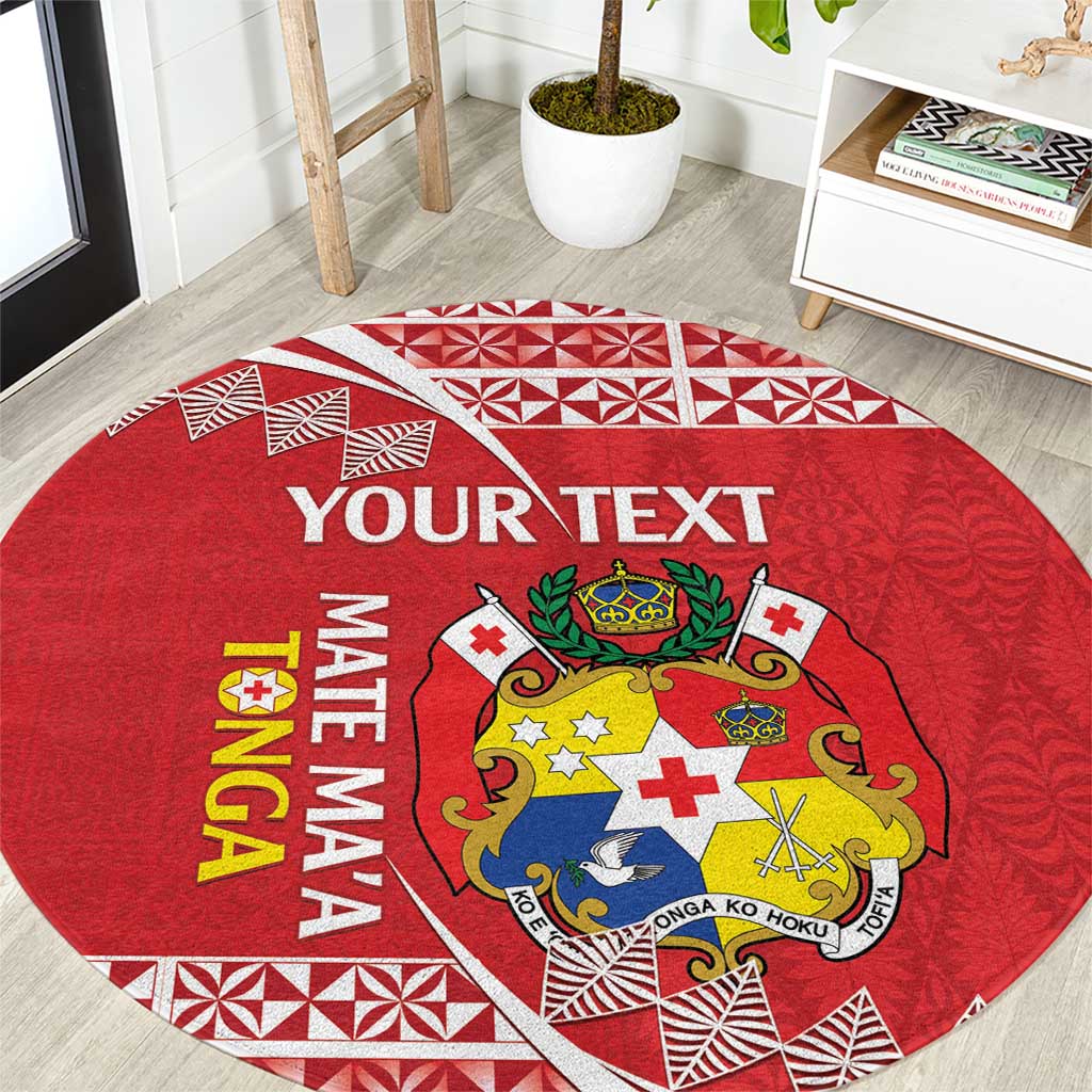 Custom Mate Maa Tonga Round Carpet 2024 Go Champions LT14 Red - Polynesian Pride
