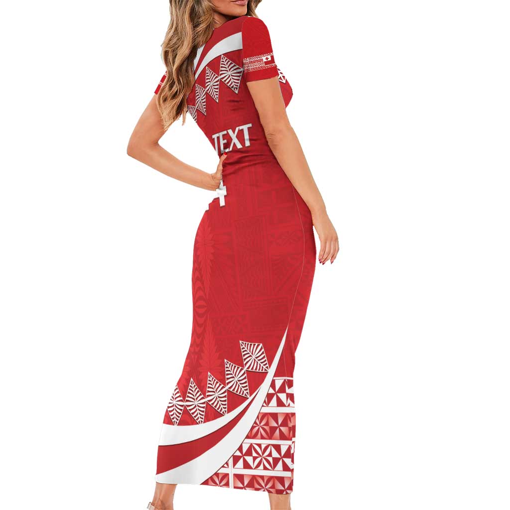 Custom Mate Maa Tonga Short Sleeve Bodycon Dress 2024 Go Champions LT14 - Polynesian Pride