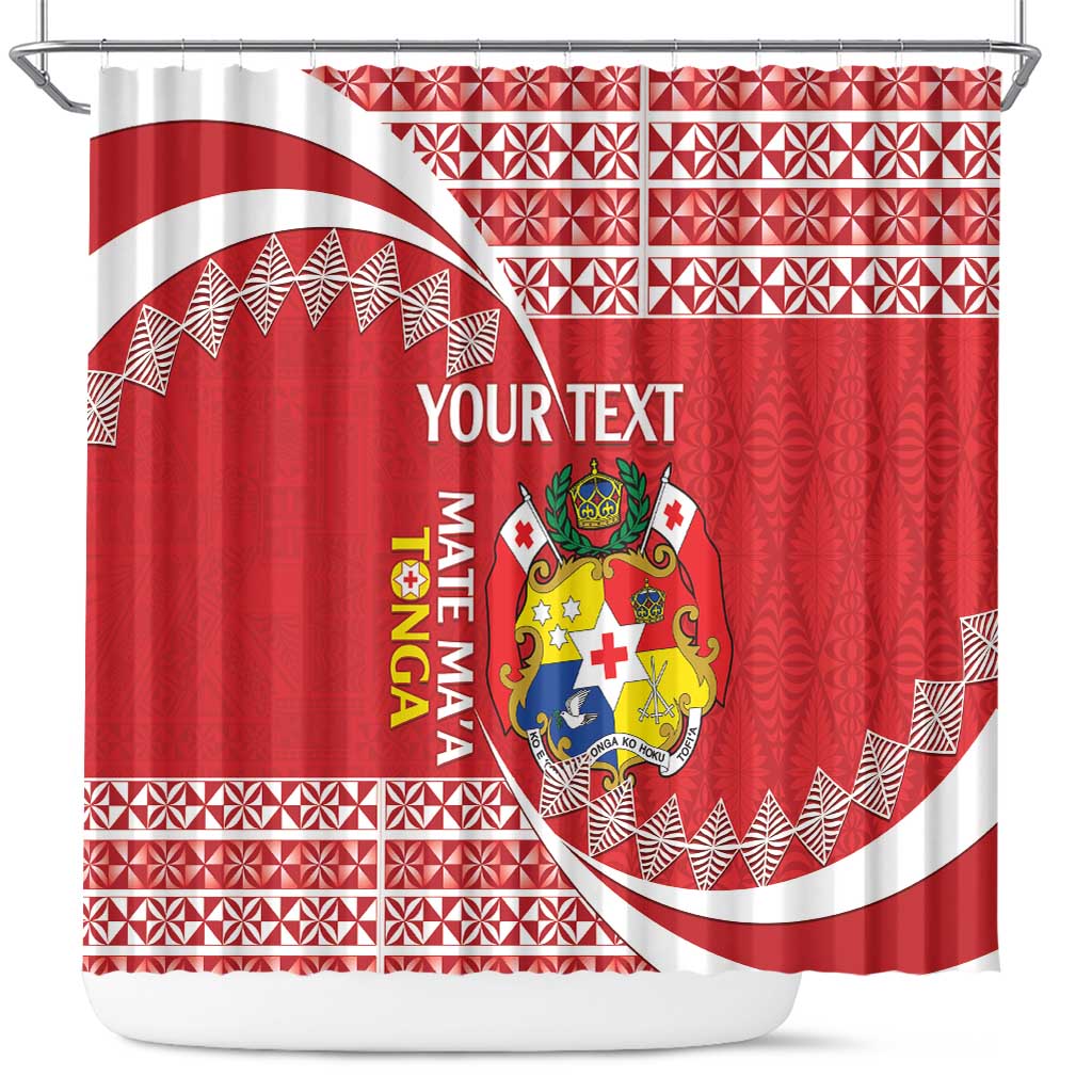 Custom Mate Maa Tonga Shower Curtain 2024 Go Champions LT14 Red - Polynesian Pride