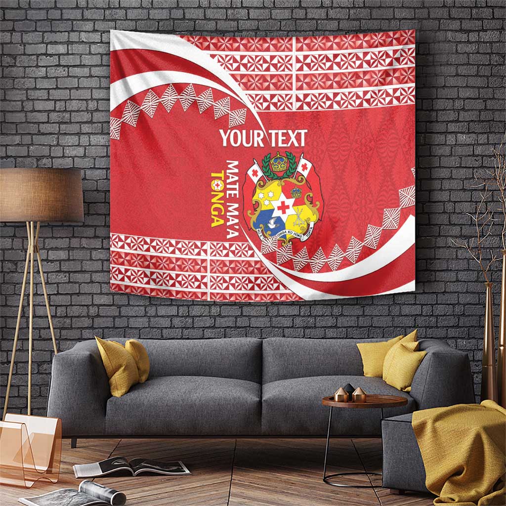 Custom Mate Maa Tonga Tapestry 2024 Go Champions LT14 Red - Polynesian Pride