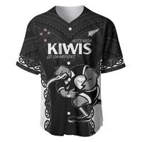 Aotearoa Rugby Custom Baseball Jersey Maori Kiwi - Mascot Style LT14 Black - Polynesian Pride