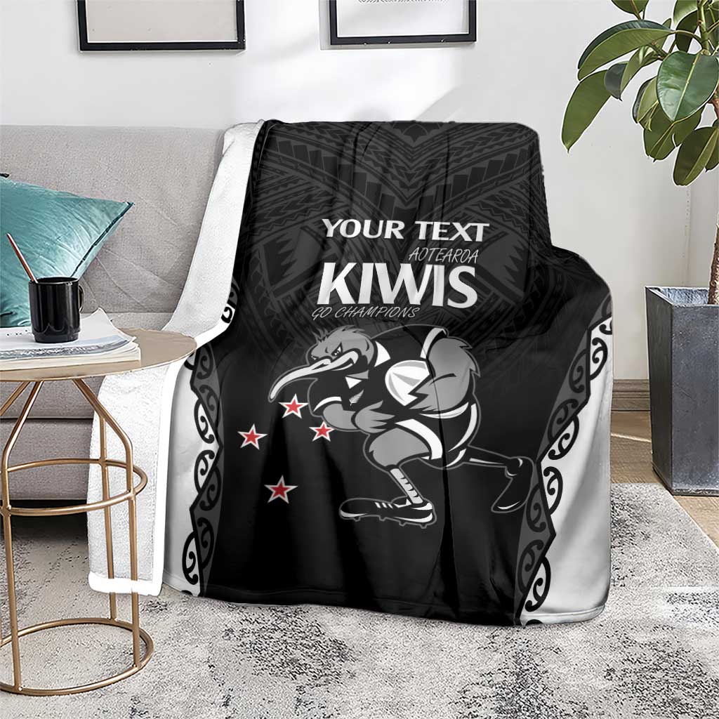 Aotearoa Rugby Custom Blanket Maori Kiwi - Mascot Style LT14 - Polynesian Pride