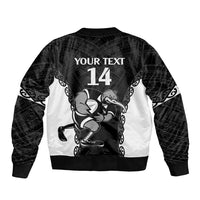 Aotearoa Rugby Custom Bomber Jacket Maori Kiwi - Mascot Style LT14 - Polynesian Pride