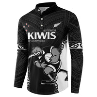 Aotearoa Rugby Custom Button Sweatshirt Maori Kiwi - Mascot Style LT14 - Polynesian Pride