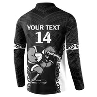 Aotearoa Rugby Custom Button Sweatshirt Maori Kiwi - Mascot Style LT14 - Polynesian Pride