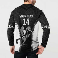 Aotearoa Rugby Custom Button Sweatshirt Maori Kiwi - Mascot Style LT14 - Polynesian Pride