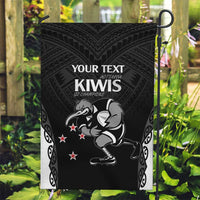 Aotearoa Rugby Custom Garden Flag Maori Kiwi - Mascot Style LT14 Garden Flag Black - Polynesian Pride