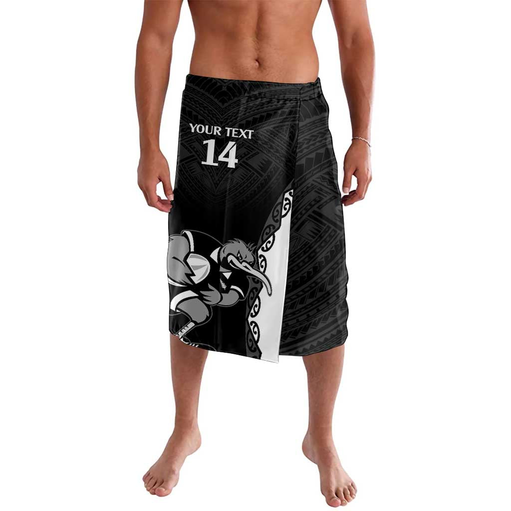 Aotearoa Rugby Custom Lavalava Maori Kiwi - Mascot Style LT14 Black - Polynesian Pride