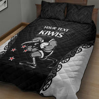 Aotearoa Rugby Custom Quilt Bed Set Maori Kiwi - Mascot Style LT14 - Polynesian Pride