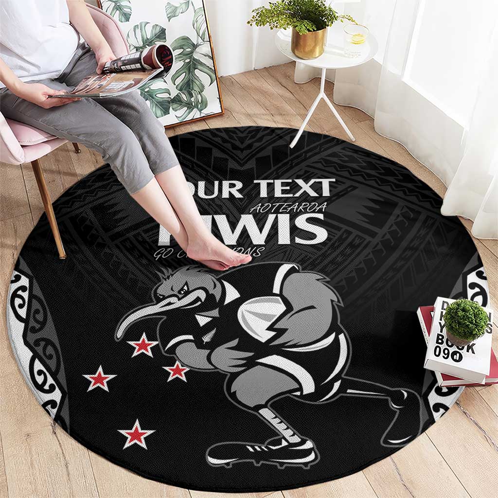 Aotearoa Rugby Custom Round Carpet Maori Kiwi - Mascot Style LT14 - Polynesian Pride