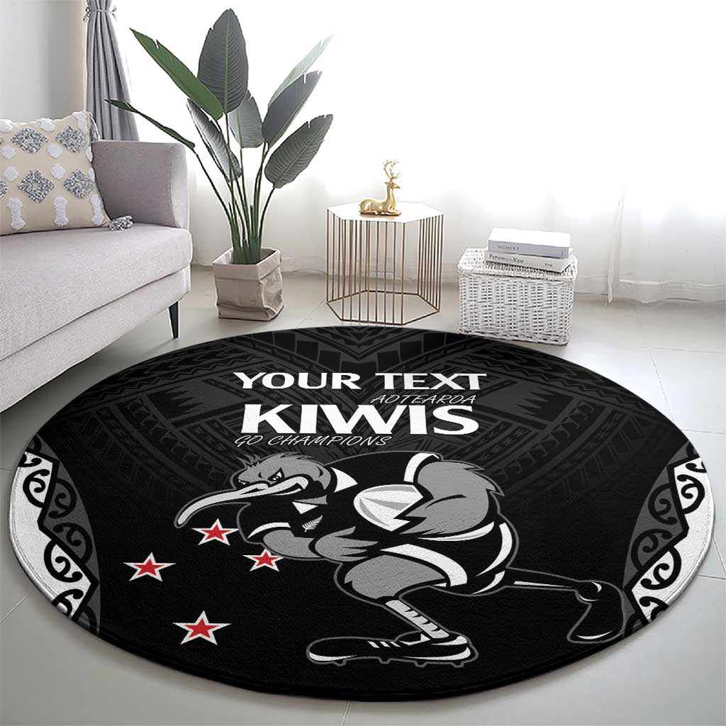 Aotearoa Rugby Custom Round Carpet Maori Kiwi - Mascot Style LT14 - Polynesian Pride