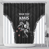 Aotearoa Rugby Custom Shower Curtain Maori Kiwi - Mascot Style LT14 - Polynesian Pride
