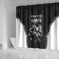 Aotearoa Rugby Custom Shower Curtain Maori Kiwi - Mascot Style LT14 - Polynesian Pride